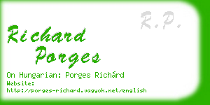 richard porges business card