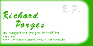 richard porges business card